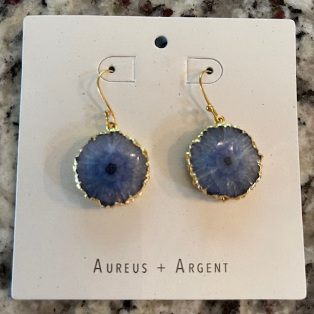 Cerulean Solar Quartz Earrings | AUREUS + ARGENT